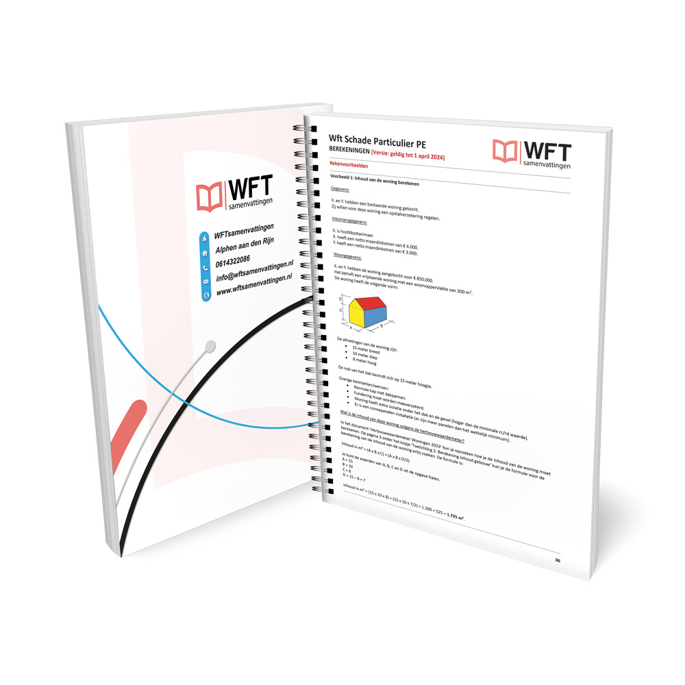 Wft Schade Particulier PE Berekeningen - Geprinte Versie - Voorbeeld pagina 1