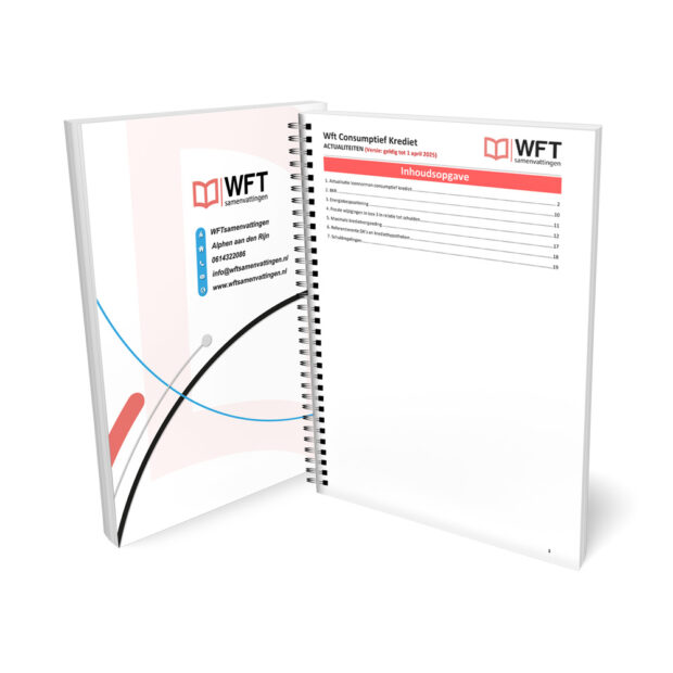 Wft Consumptief Krediet Actualiteiten - Geprinte Versie - Inhoudsopgave