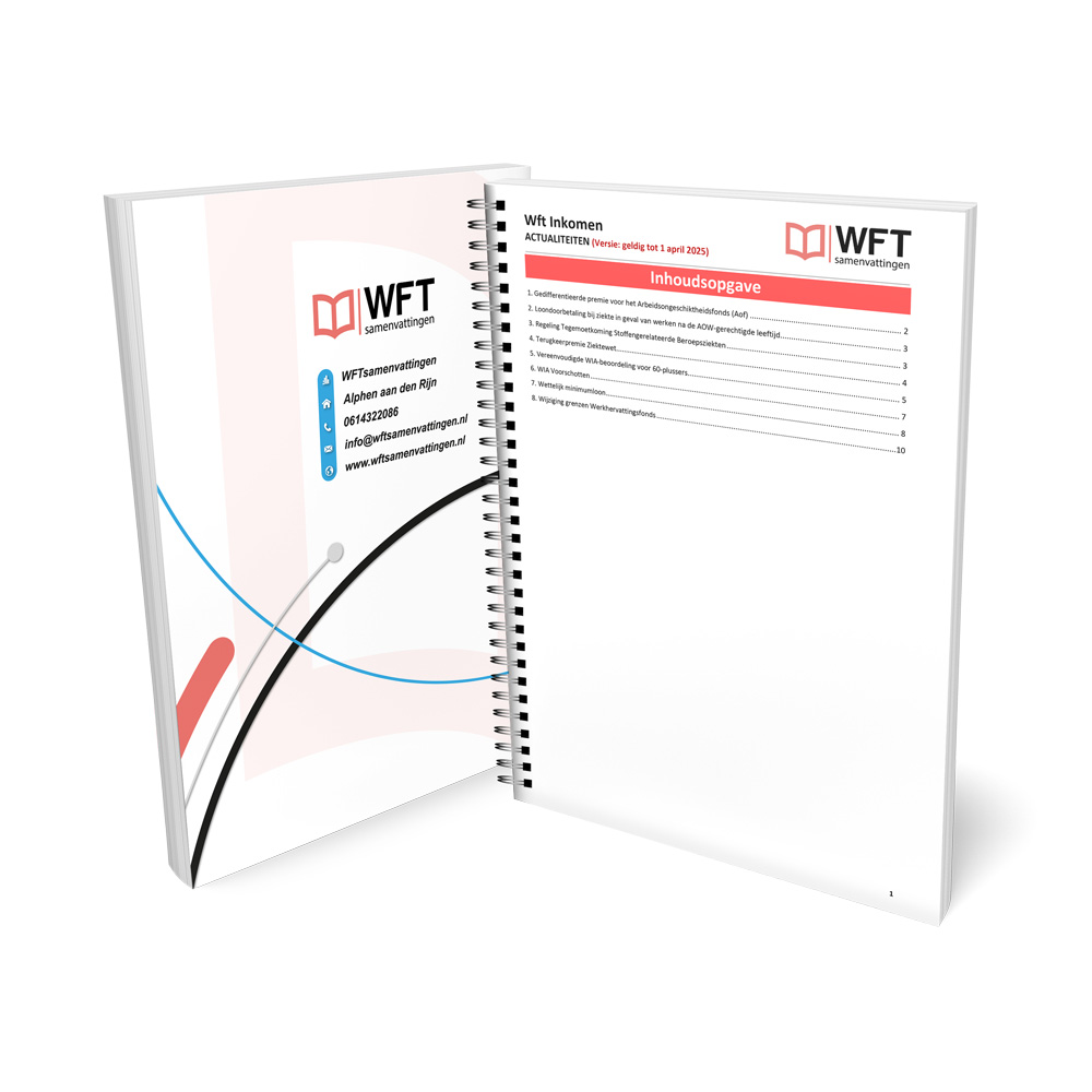 Wft Inkomen Actualiteiten - Geprinte Versie - Inhoudsopgave - Inkomensverzekeringen