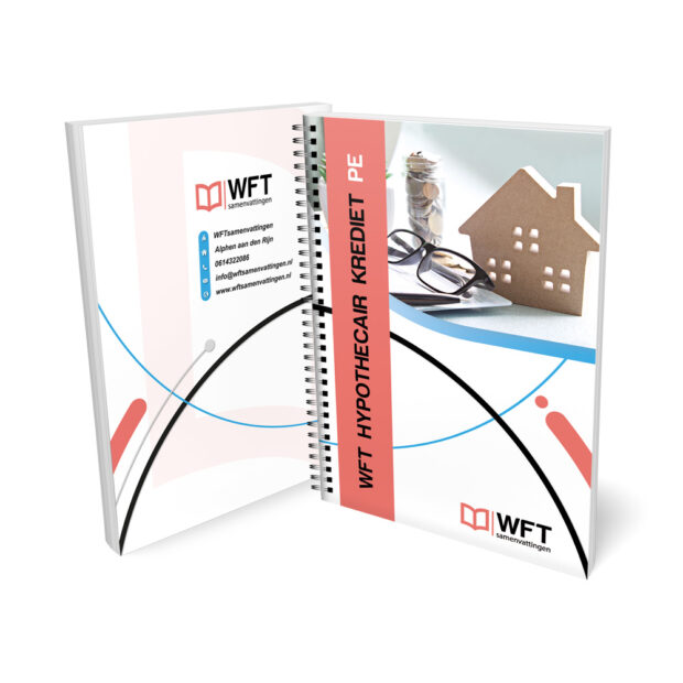 Wft Hypothecair Krediet PE Samenvatting 2024-2025 - Uittreksel - Geprinte Versie - Gratis Thuisbezorgd