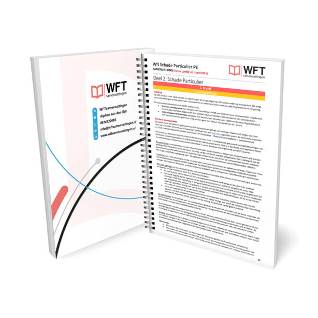 Wft PE Schade Particulier Samenvatting - Geprinte Versie - Voorbeeld pagina 1 - Schadeverzekeringen