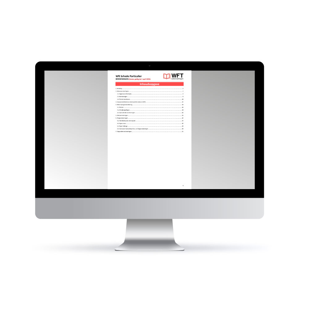 Wft Schade Particulier Berekeningen - Digitale Versie - Inhoudsopgave