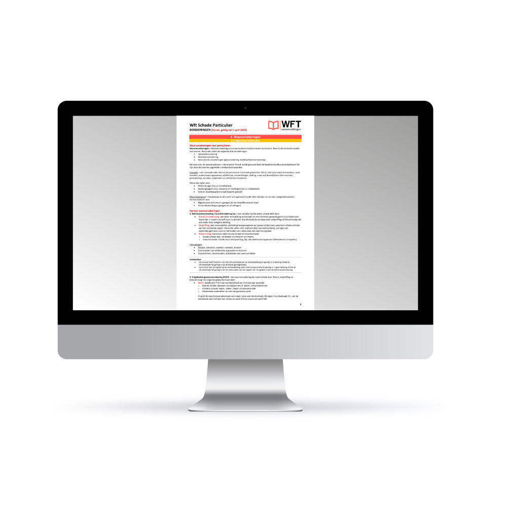 Wft Schade Particulier Berekeningen - Digitale Versie - Voorbeeld pagina 1