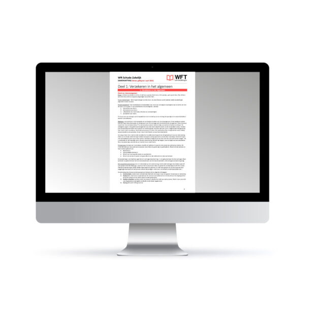 Wft Schade Zakelijk Samenvatting - Digitale Versie - Voorbeeld pagina 1 - Schadeverzekeringen