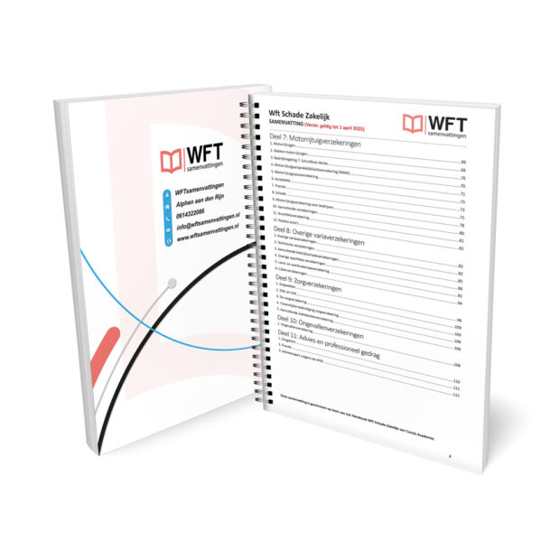 Wft Schade Zakelijk Samenvatting - Geprinte Versie - Inhoudsopgave 2 - Schadeverzekeringen