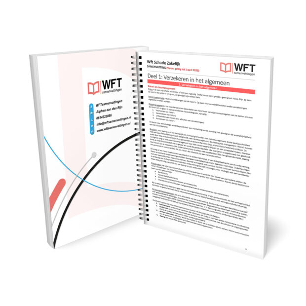 Wft Schade Zakelijk Samenvatting - Geprinte Versie - Voorbeeld pagina 1 - Schadeverzekeringen