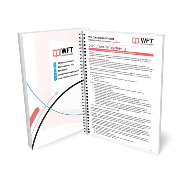 Wft Consumptief Krediet Samenvatting - Geprinte Versie - Voorbeeld pagina 1