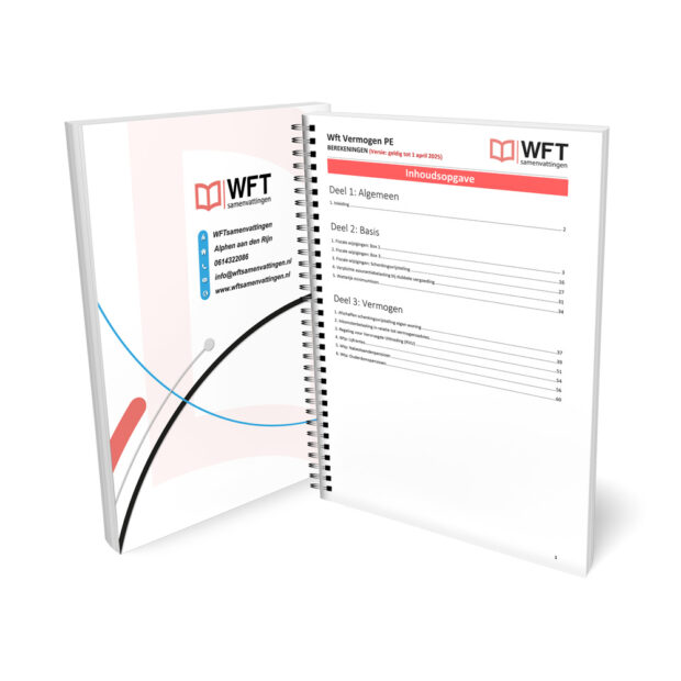 Wft PE Vermogen Berekeningen - Geprinte Versie - Inhoudsopgave