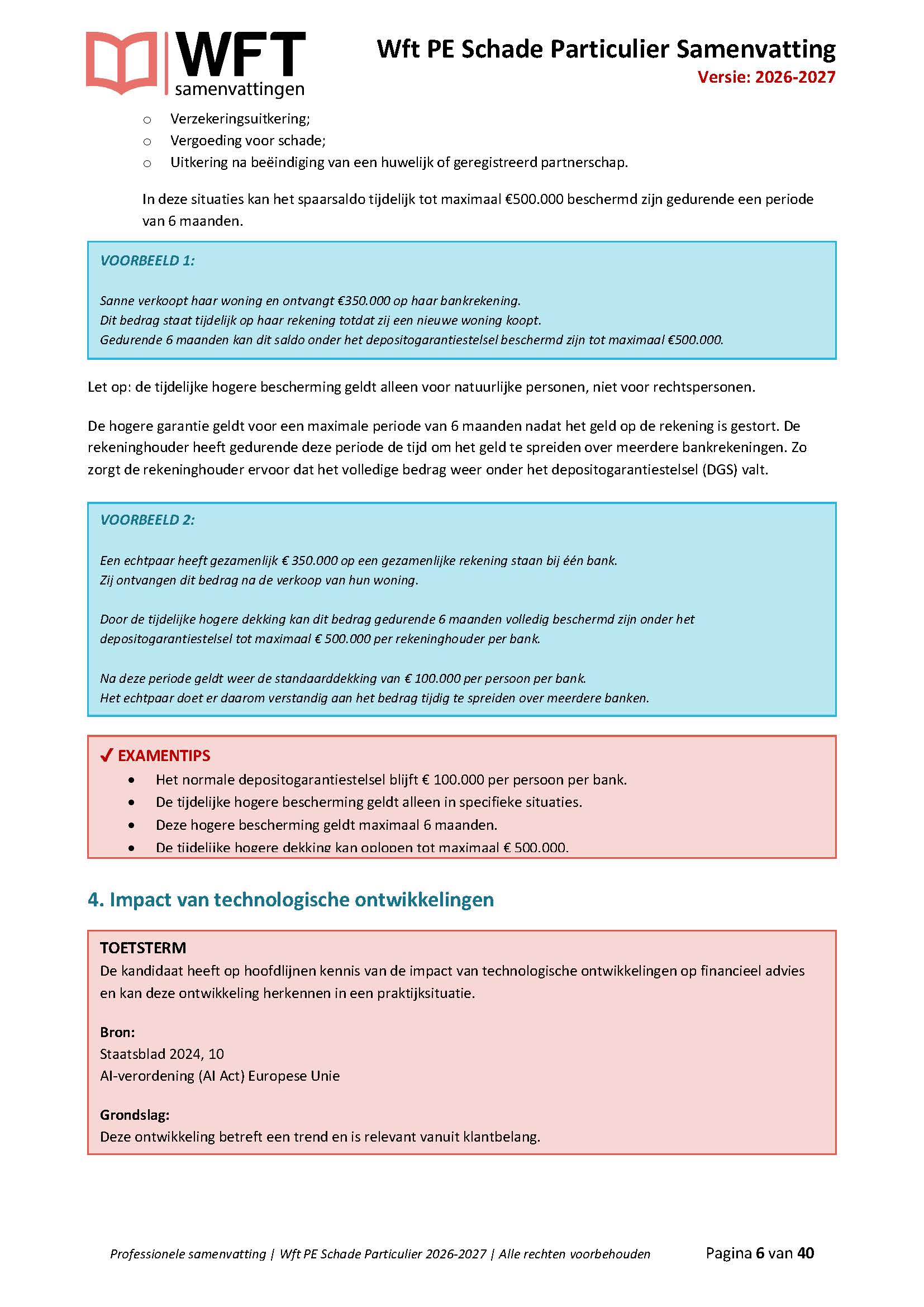 Extra inkijkpagina met toetsterm, uitleg en examentips