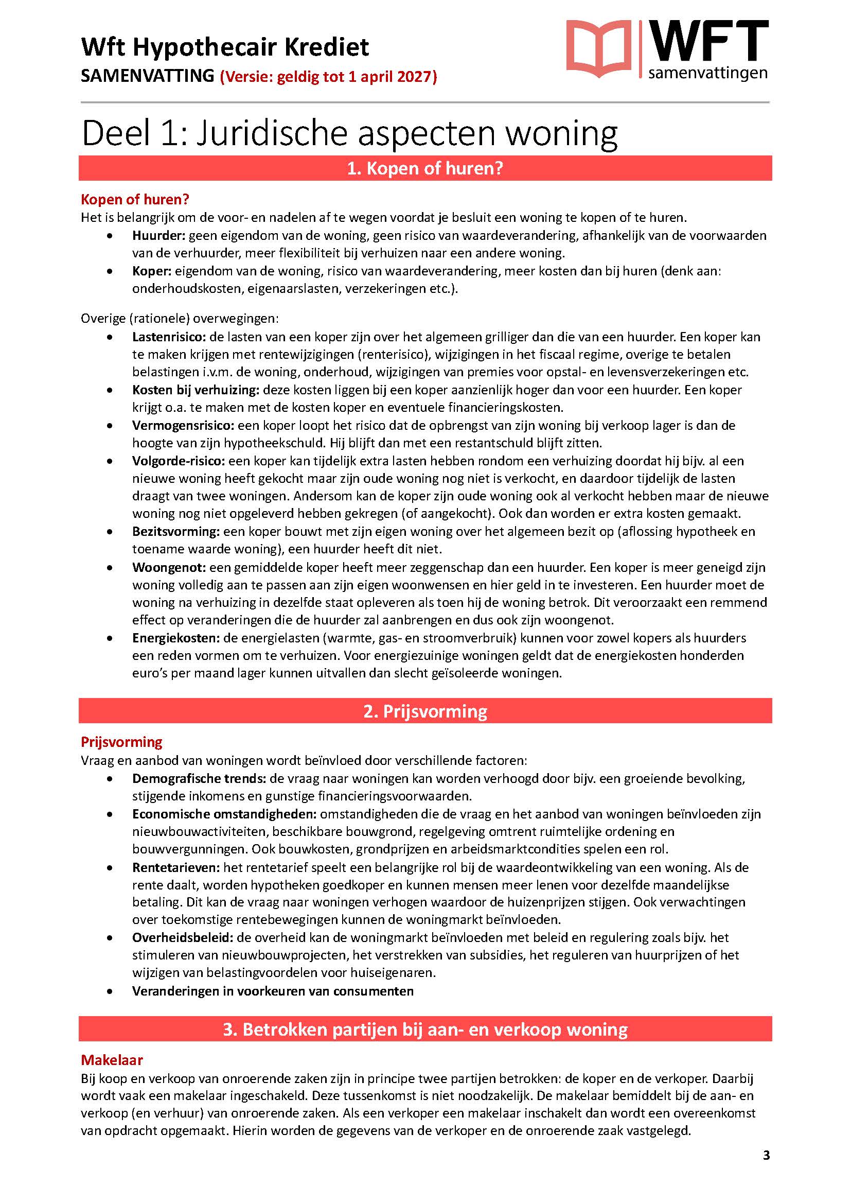 Inkijkpagina Wft Hypothecair Krediet Samenvatting